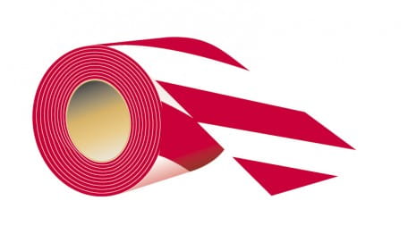 Taśma ostrzegawcza jednostronna biało-czerwona